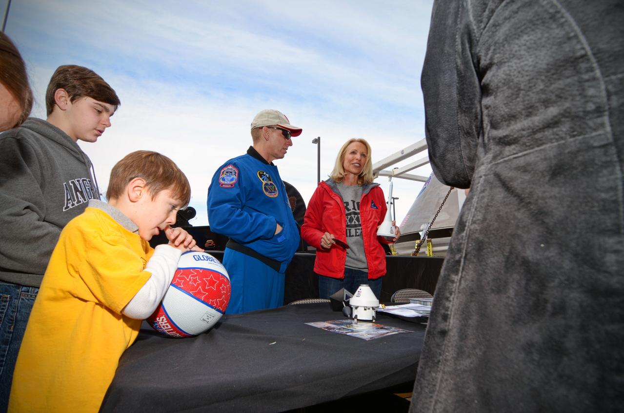 The Orion Pad Abort-1 pathfinder on display at an event outside American Airlines Center in Dallas on Jan. 27, 2012. Part of Batch image transfer from Flickr. 