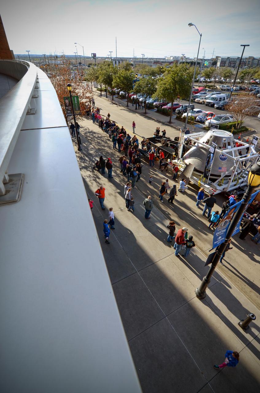 The Orion Pad Abort-1 pathfinder on display at an event outside American Airlines Center in Dallas on Jan. 27, 2012. Part of Batch image transfer from Flickr.