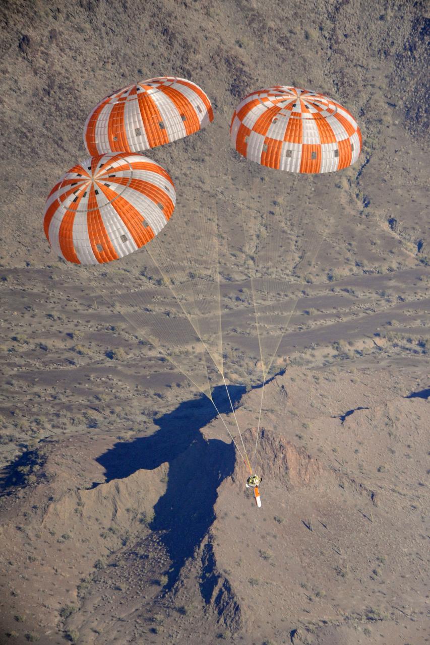 An Orion parachute development test takes place at U.S. Army Yuma Proving Ground in Yuma, Arizona, on April 17, 2012. Part of Batch image transfer from Flickr.
