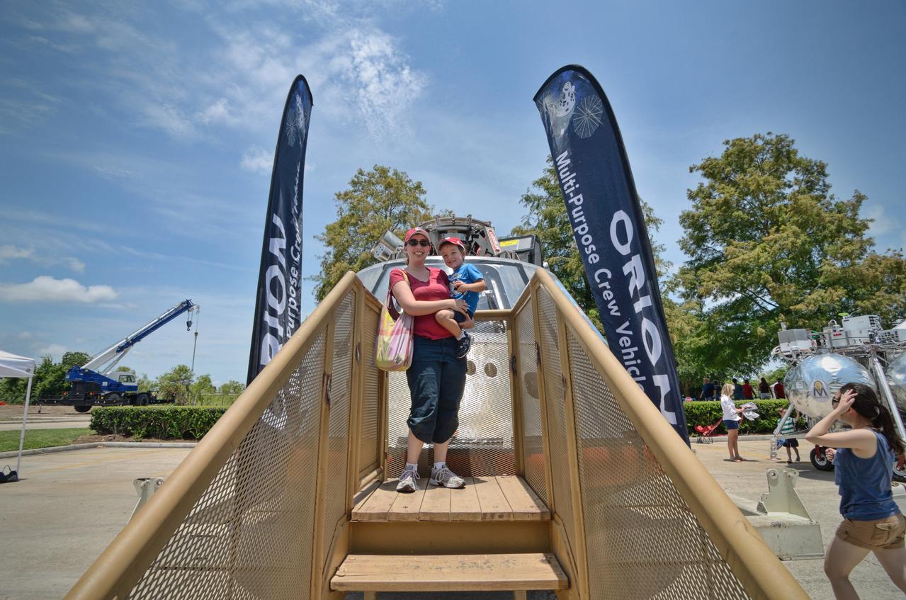 The Orion mockup used for the Post-landing Orion Recovery Test (PORT) is shown on display at event at Space Center Houston on June 1, 2012. Part of Batch image transfer from Flickr. 