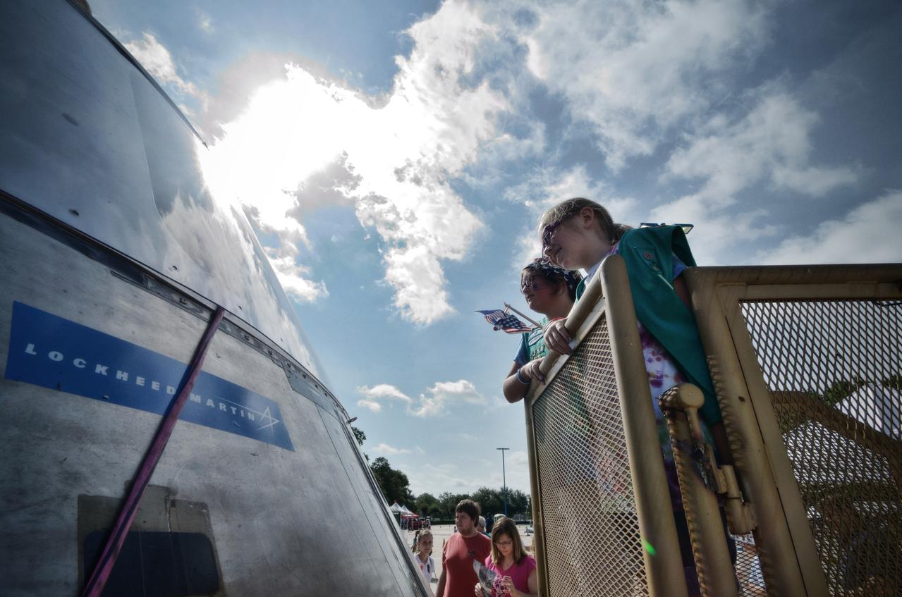 The Orion mockup used for the Post-landing Orion Recovery Test (PORT) is shown on display at event at Space Center Houston on June 1, 2012. Part of Batch image transfer from Flickr. 