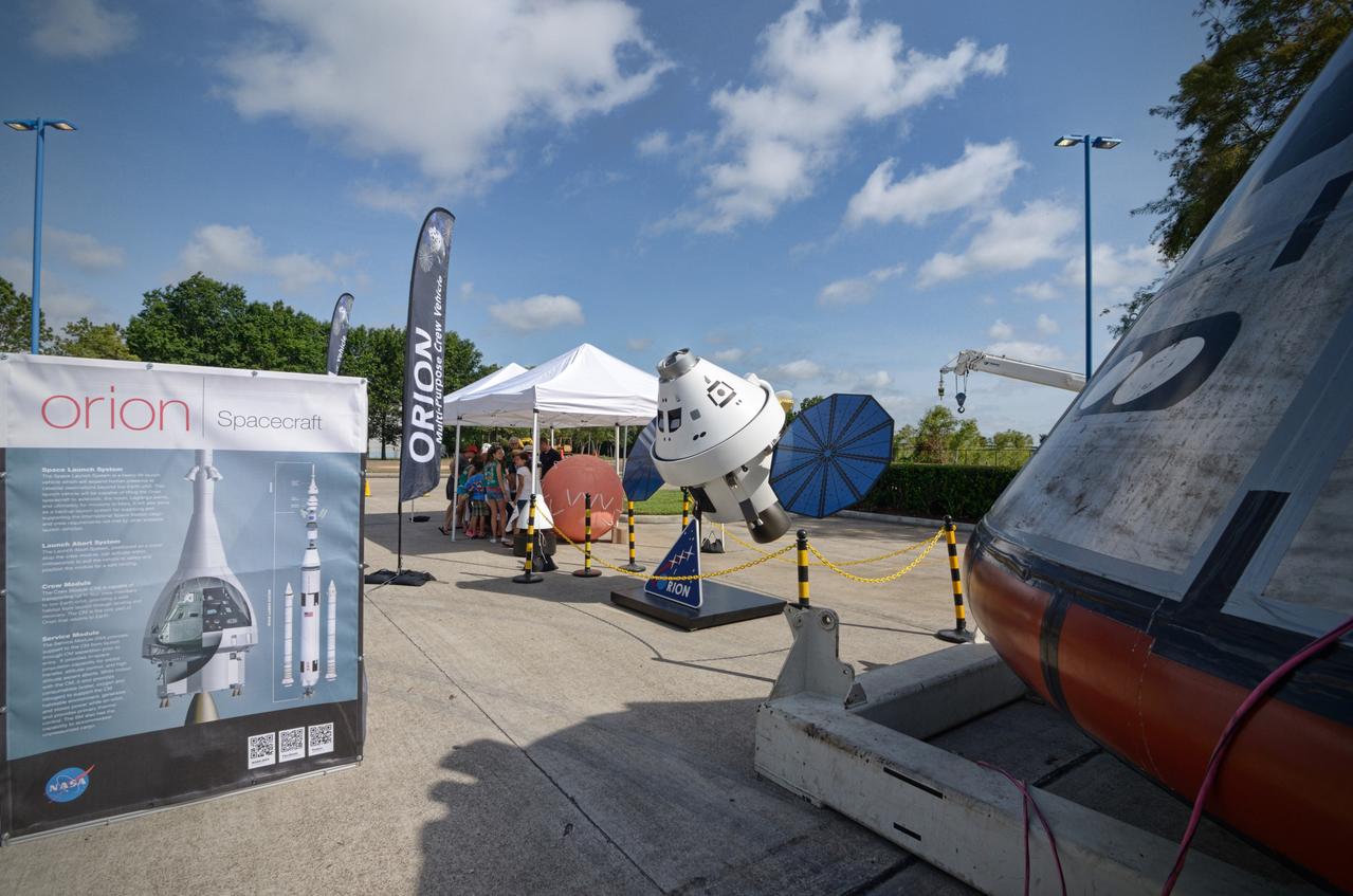The Orion mockup used for the Post-landing Orion Recovery Test (PORT) is shown on display at event at Space Center Houston on June 1, 2012. Part of Batch image transfer from Flickr. 