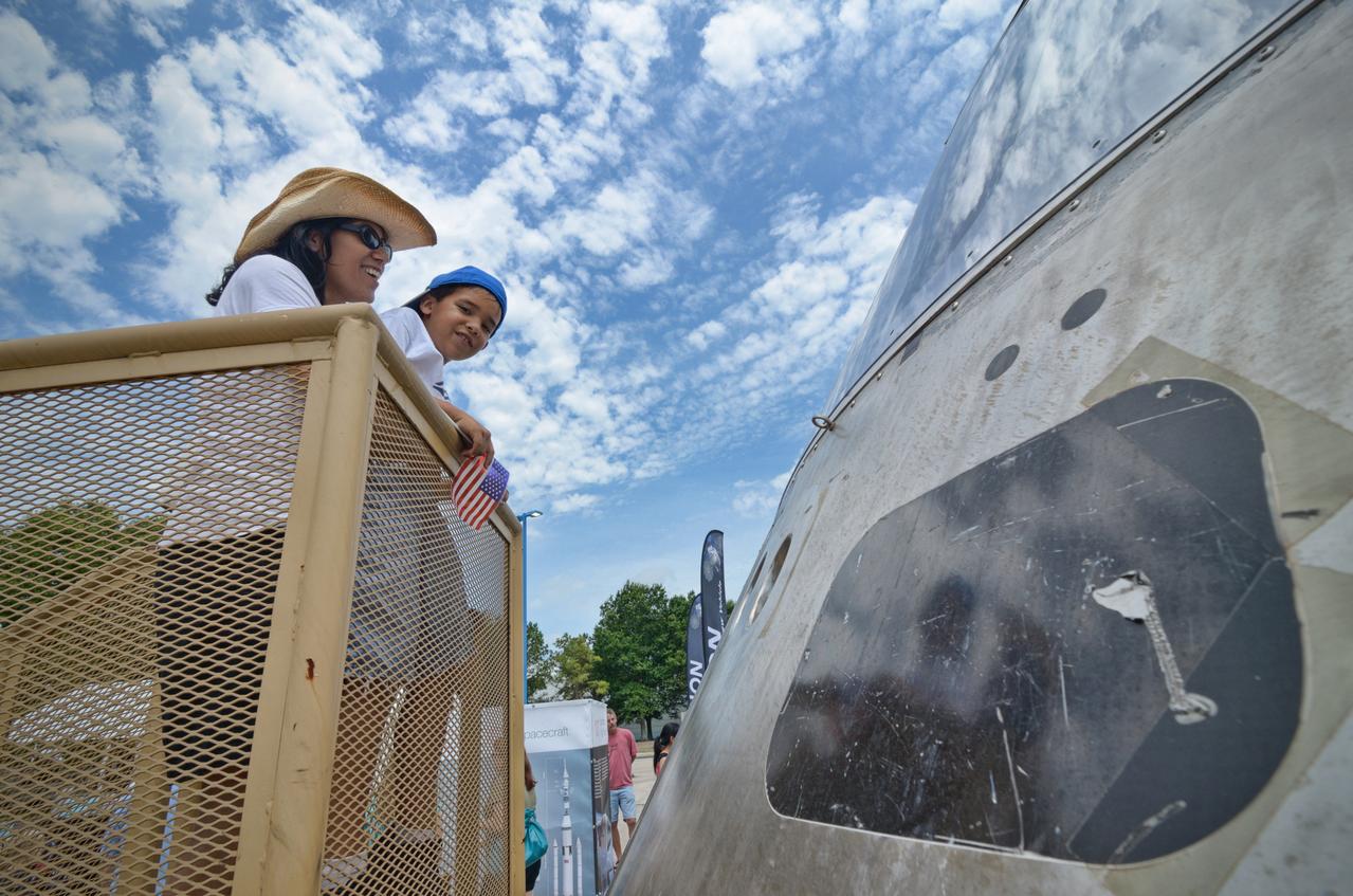 The Orion mockup used for the Post-landing Orion Recovery Test (PORT) is shown on display at event at Space Center Houston on June 1, 2012. Part of Batch image transfer from Flickr. 
