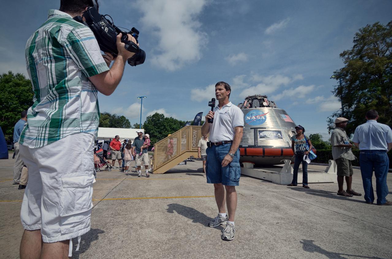 The Orion mockup used for the Post-landing Orion Recovery Test (PORT) is shown on display at event at Space Center Houston on June 1, 2012. Part of Batch image transfer from Flickr. 