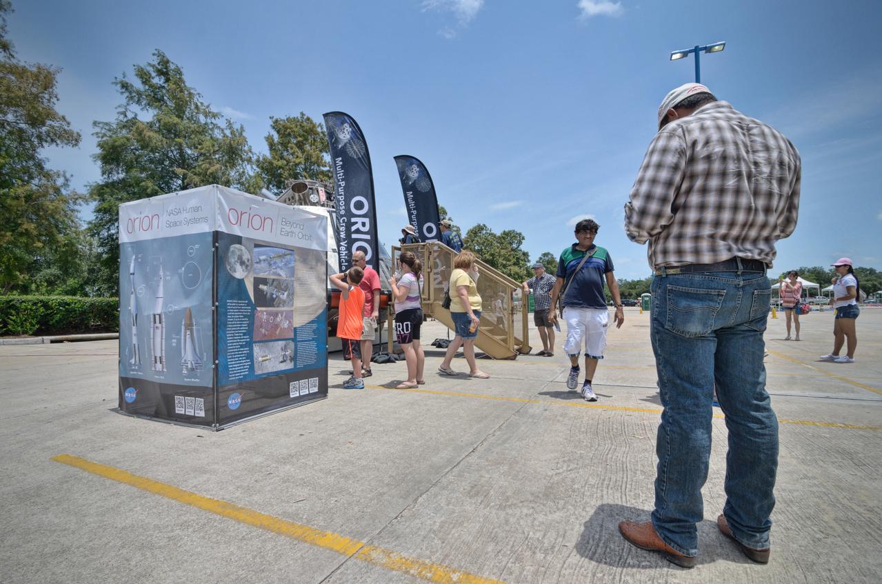 The Orion mockup used for the Post-landing Orion Recovery Test (PORT) is shown on display at event at Space Center Houston on June 1, 2012. Part of Batch image transfer from Flickr. 