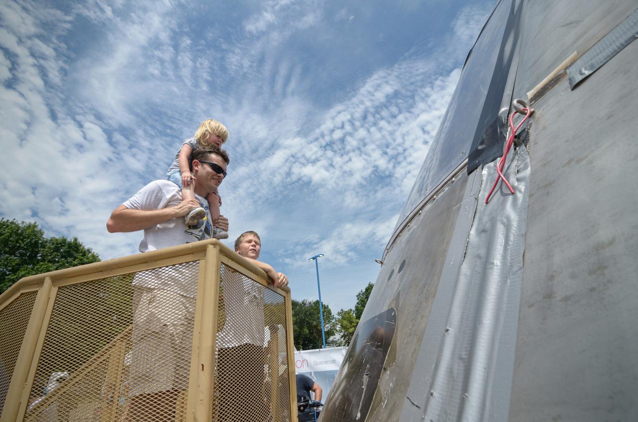 The Orion mockup used for the Post-landing Orion Recovery Test (PORT) is shown on display at event at Space Center Houston on June 1, 2012. Part of Batch image transfer from Flickr. 