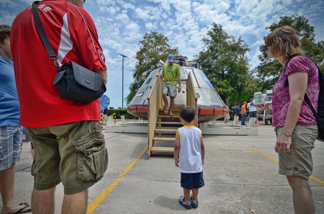 The Orion mockup used for the Post-landing Orion Recovery Test (PORT) is shown on display at event at Space Center Houston on June 1, 2012. Part of Batch image transfer from Flickr. 