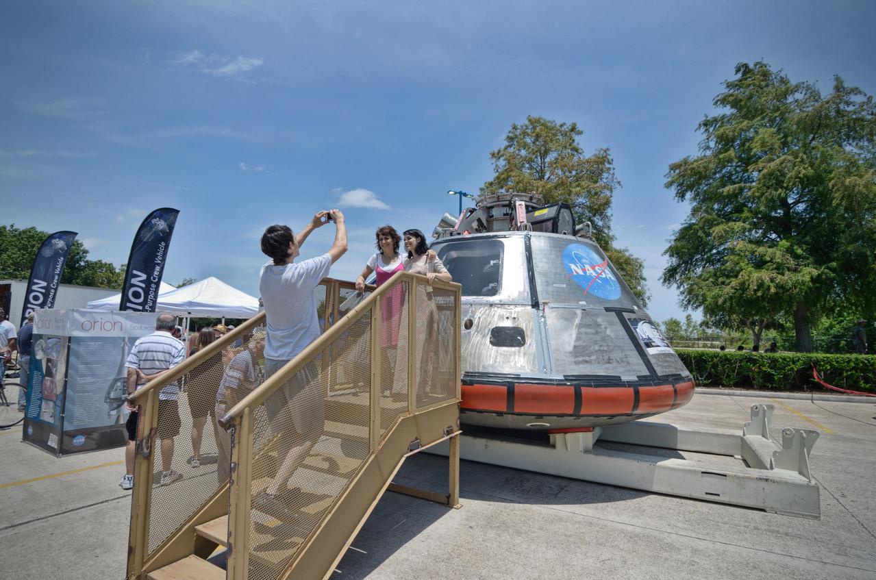The Orion mockup used for the Post-landing Orion Recovery Test (PORT) is shown on display at event at Space Center Houston on June 1, 2012. Part of Batch image transfer from Flickr. 