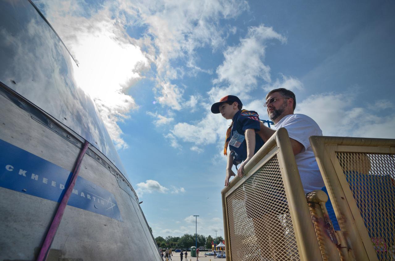 The Orion mockup used for the Post-landing Orion Recovery Test (PORT) is shown on display at event at Space Center Houston on June 1, 2012. Part of Batch image transfer from Flickr. 