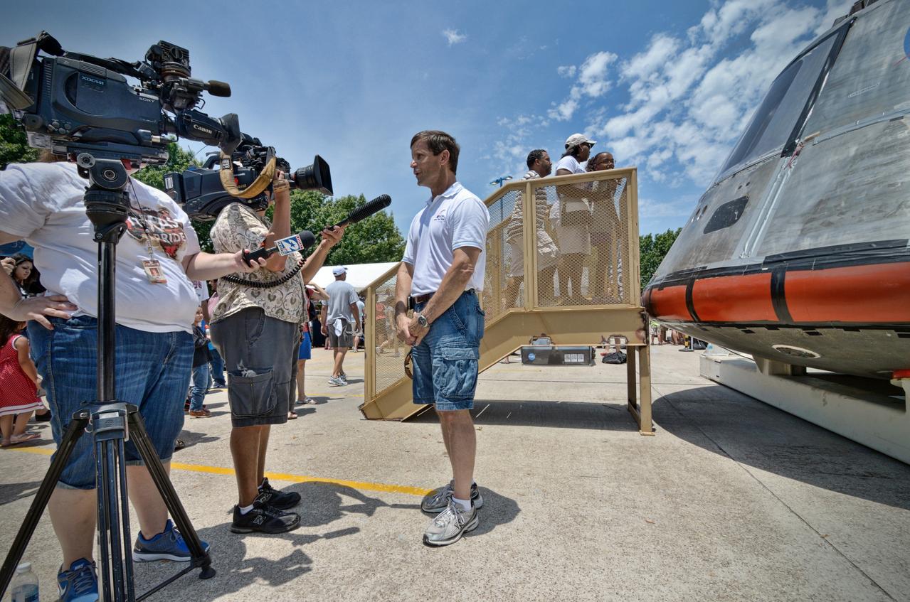 The Orion mockup used for the Post-landing Orion Recovery Test (PORT) is shown on display at event at Space Center Houston on June 1, 2012. Part of Batch image transfer from Flickr. 