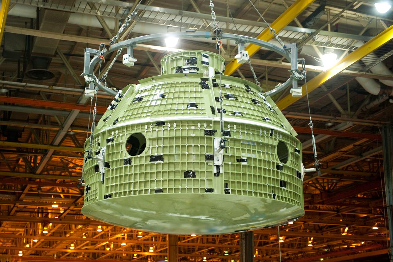 The final weld is made on the Exploration Flight Test-1 (EFT-1) Orion crew module pressure vessel at NASA’s Michoud Assembly Facility in New Orleans on June 22, 2012. Part of Batch image transfer from Flickr.