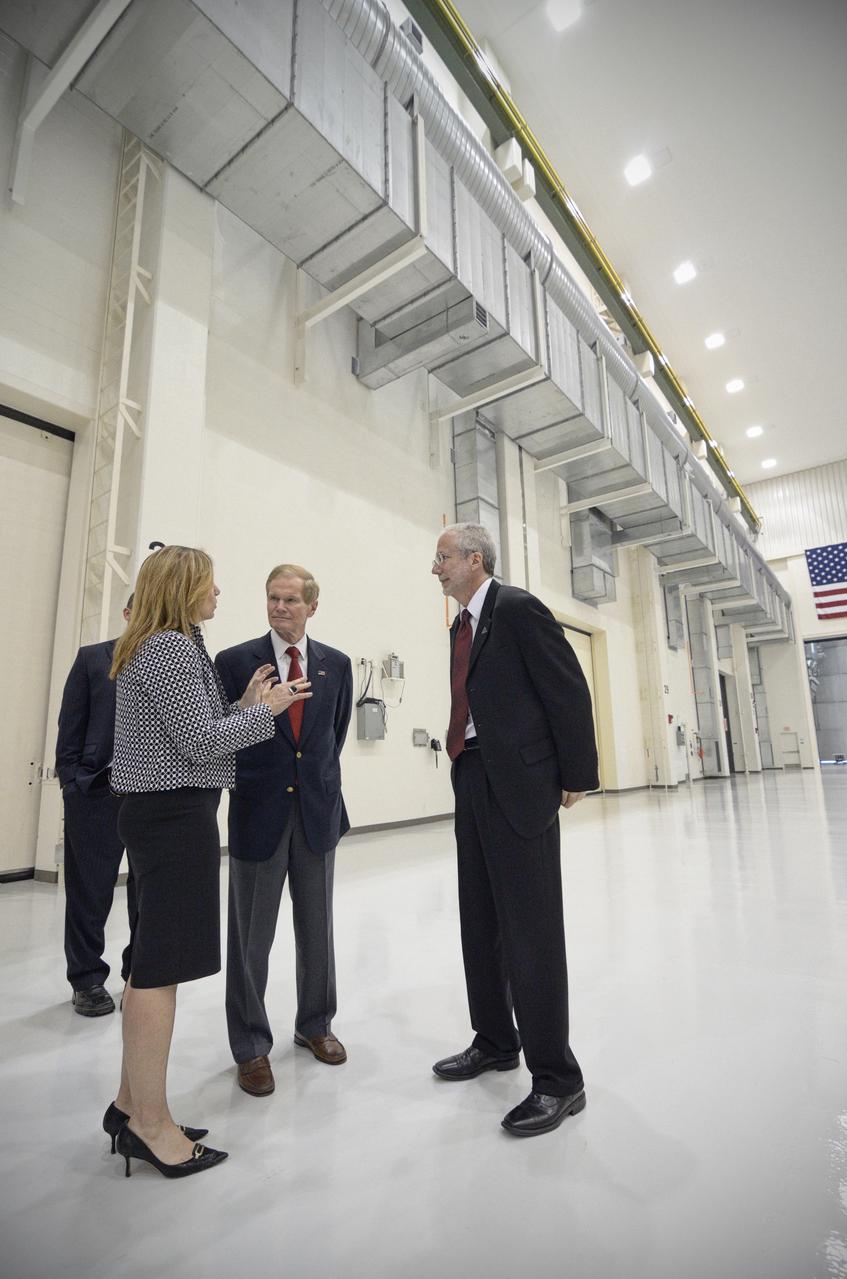 The Orion crew module pressure vessel for Exploration Flight Test-1 (EFT-1) is unveiled at a ceremony at the Operations and Checkout (O&amp;C) Building at NASA’s Kennedy Space Center in Florida on July 2, 2012. Part of Batch image transfer from Flickr. 