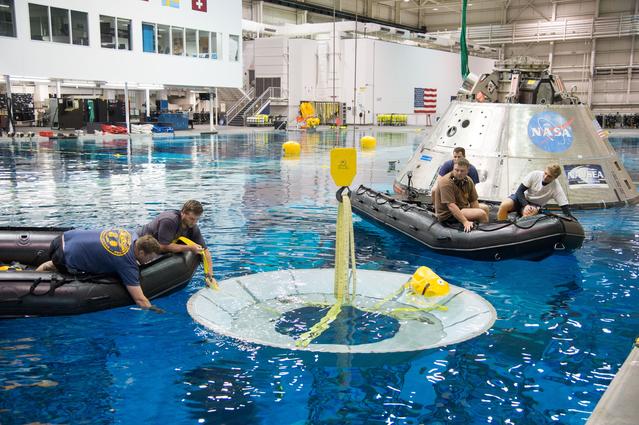 NASA image: Recovery Testing at the Neutral Buoyancy Lab