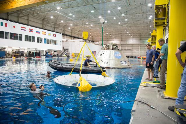 NASA image: Recovery Testing at the Neutral Buoyancy Lab