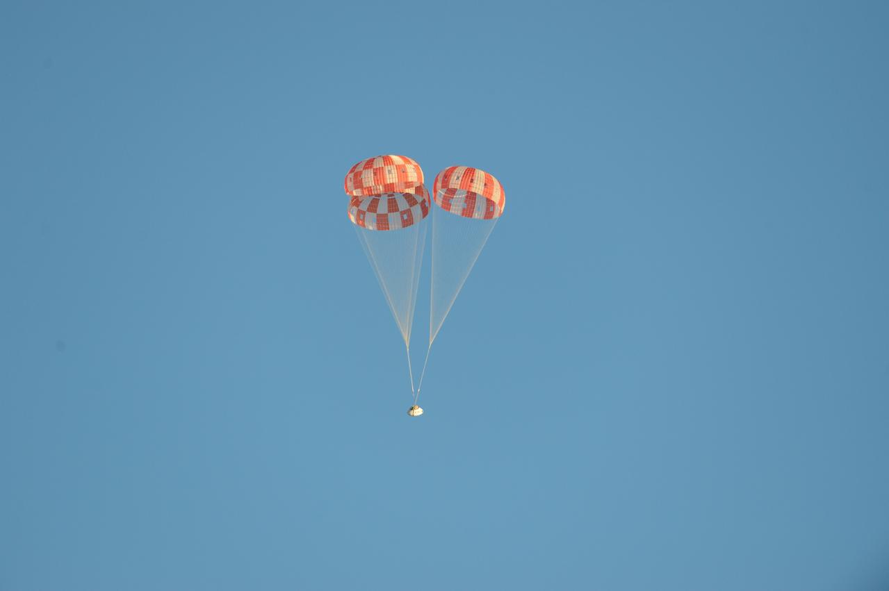 Orion teams perform an Orion Capsule Parachute Assembly System (CPAS) drop test using the Parachute Test Vehicle (PTV) at the U.S. Army Yuma Proving Ground in Yuma, Arizona on Dec. 20, 2012. Part of Batch image transfer from Flickr.
