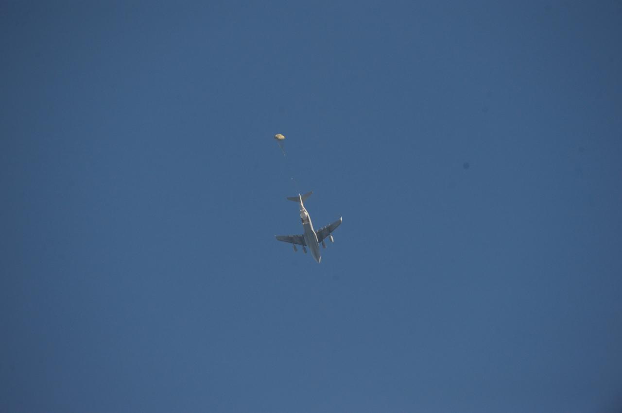 Orion teams perform an Orion Capsule Parachute Assembly System (CPAS) drop test using the Parachute Test Vehicle (PTV) at the U.S. Army Yuma Proving Ground in Yuma, Arizona on Dec. 20, 2012. Part of Batch image transfer from Flickr.