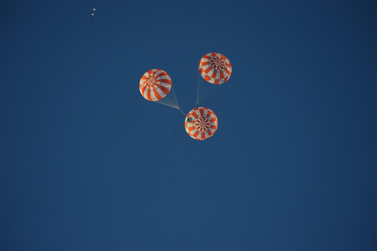 Orion teams perform an Orion Capsule Parachute Assembly System (CPAS) drop test using the Parachute Test Vehicle (PTV) at the U.S. Army Yuma Proving Ground in Yuma, Arizona on Dec. 20, 2012. Part of Batch image transfer from Flickr.