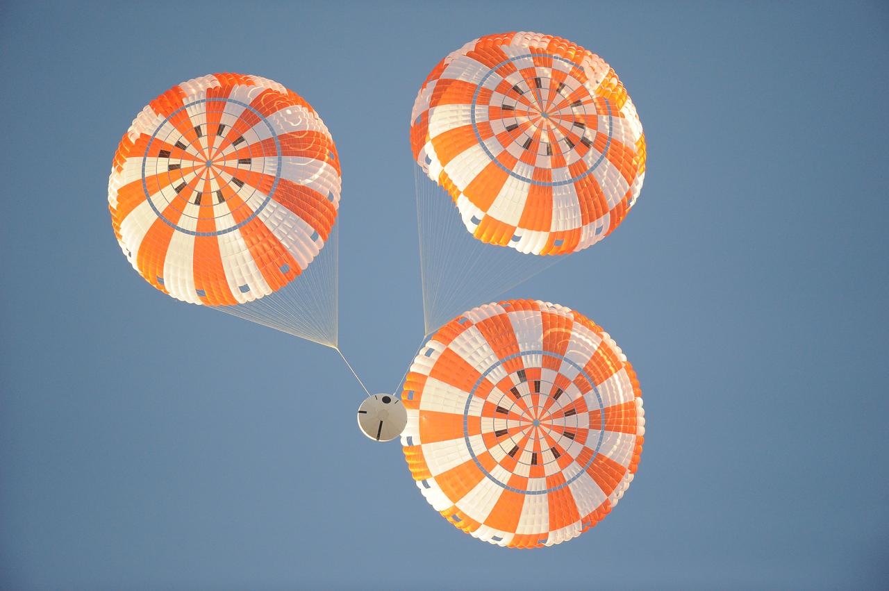 Orion teams perform an Orion Capsule Parachute Assembly System (CPAS) drop test using the Parachute Test Vehicle (PTV) at the U.S. Army Yuma Proving Ground in Yuma, Arizona on Dec. 20, 2012. Part of Batch image transfer from Flickr.