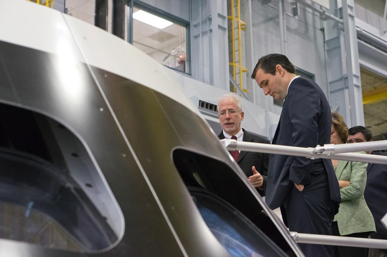 U.S. Senator for Texas Ted Cruz visits Orion at the Johnson Space Center in Houston on Feb. 8, 2013. Orion Program Manager Mark Geyer and Johnson Space Center Director Dr. Ellen Ochoa discussed Orion progress with the Senator. Part of Batch image transfer