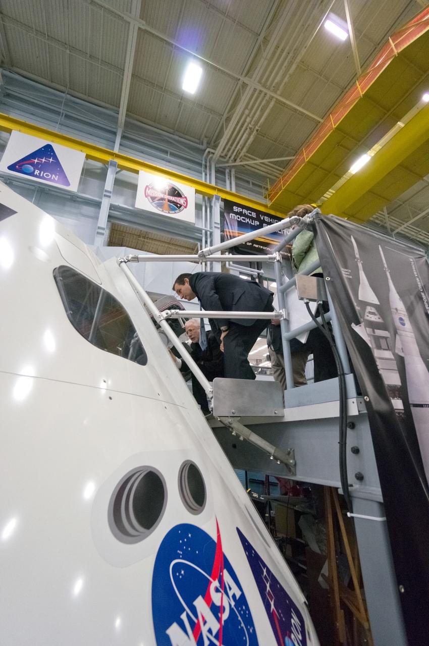 U.S. Senator for Texas Ted Cruz visits Orion at the Johnson Space Center in Houston on Feb. 8, 2013. Orion Program Manager Mark Geyer and Johnson Space Center Director Dr. Ellen Ochoa discussed Orion progress with the Senator. Part of Batch image transfer
