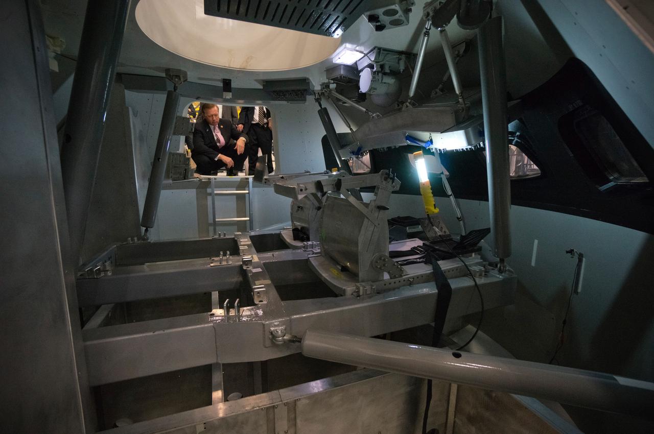 Congressman Steve Stockman, Texas 36th district, and Congressman Randy Weber, Texas 14th district, visit NASA’s Johnson Space Center in Houston on Feb. 20, 2013. Orion Program Manager Mark Geyer discussed the status and accomplishments of the Orion program.  Part of Batch image transfer from Flickr.