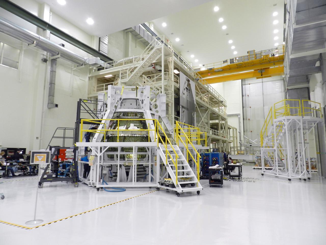 The Orion Exploration Flight Test-1 (EFT-1) crew module inside the Operations and Checkout (O&amp;C) Building at NASA's Kennedy Space Center in Florida on Feb. 26, 2013. Part of Batch image transfer from Flickr.