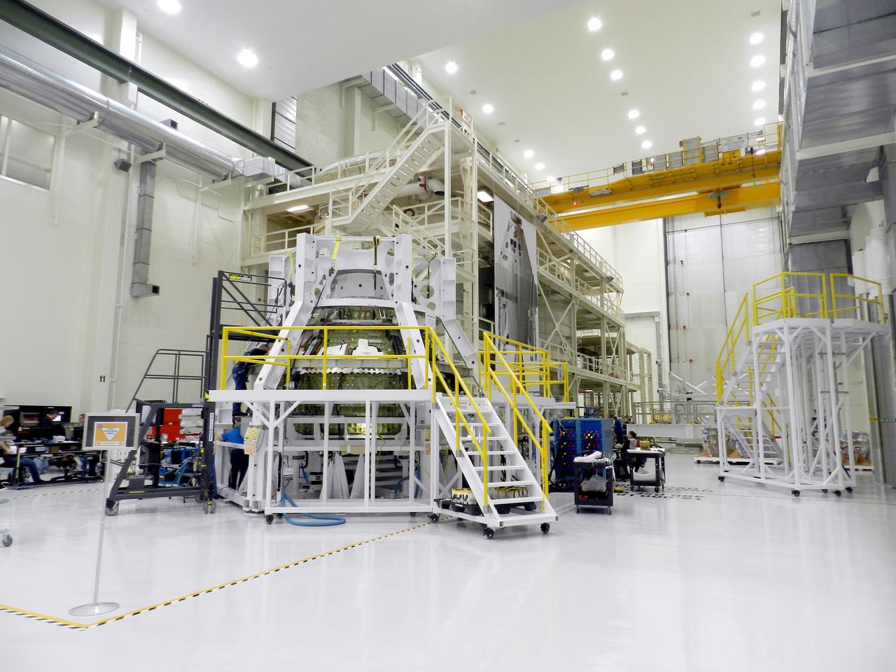 The Orion Exploration Flight Test-1 (EFT-1) crew module inside the Operations and Checkout (O&amp;C) Building at NASA's Kennedy Space Center in Florida on Feb. 26, 2013. Part of Batch image transfer from Flickr.