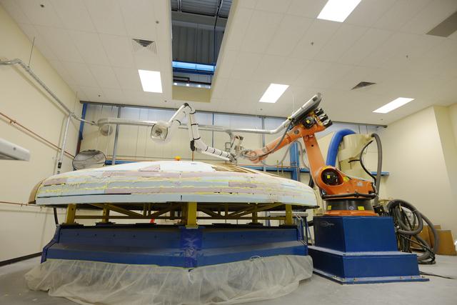 NASA image: Orion EFT-1 heat shield manufacturing