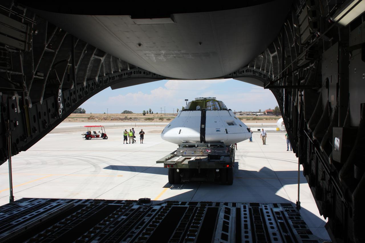 Teams peform Orion Parachute Test Vehicle (PTV) loading operations on July 22, 2013 in preparation for the July 24 parachute drop test at the U.S. Army Yuma Proving Ground in Arizona. Part of Batch image transfer from Flickr.
