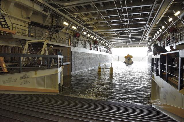 NASA image: Orion stationary recovery test at Norfolk Naval Base in Virginia