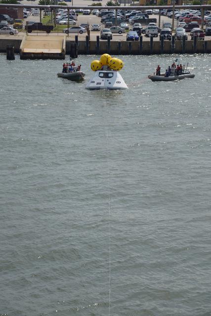 NASA image: Orion stationary recovery test at Norfolk Naval Base in Virginia