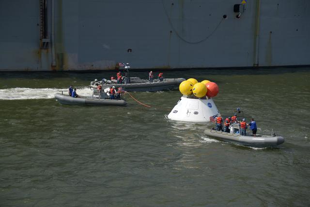 NASA image: Orion stationary recovery test at Norfolk Naval Base in Virginia