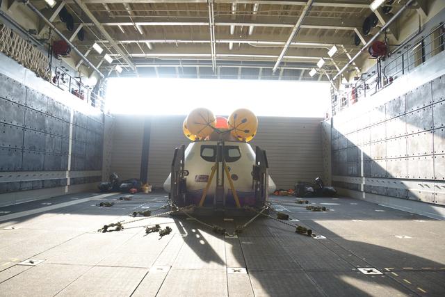 NASA image: Orion stationary recovery test at Norfolk Naval Base in Virginia