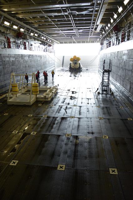 NASA image: Orion stationary recovery test at Norfolk Naval Base in Virginia
