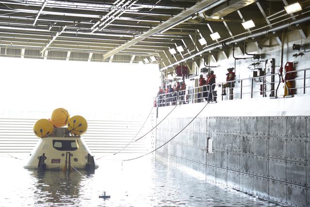 NASA image: Orion stationary recovery test at Norfolk Naval Base in Virginia