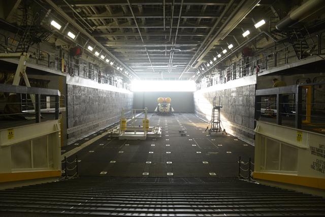 NASA image: Orion stationary recovery test at Norfolk Naval Base in Virginia