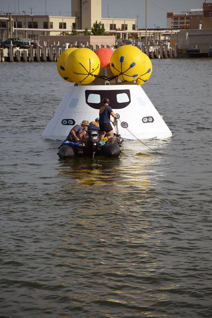 NASA image: Orion stationary recovery test at Norfolk Naval Base in Virginia