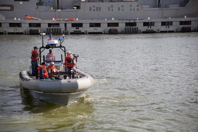 NASA image: Orion stationary recovery test at Norfolk Naval Base in Virginia