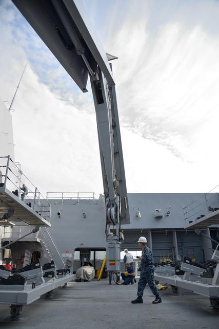 NASA image: Orion stationary recovery test at Norfolk Naval Base in Virginia