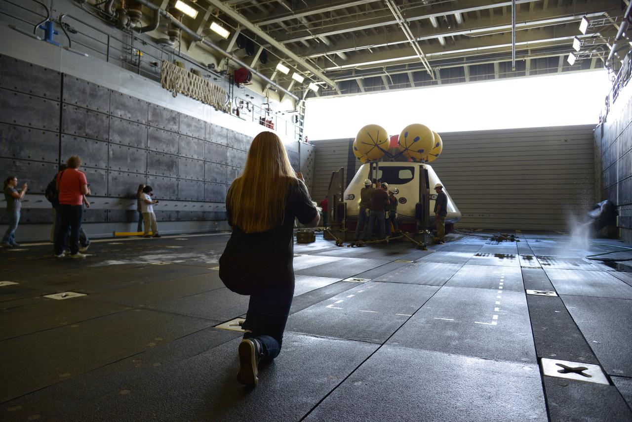 Media and NASA Social participants view Orion recovery operations and tour the USS Arlington at the Norfolk Naval base in Virginia on Aug. 15, 2013. Part of Batch image transfer from Flickr.