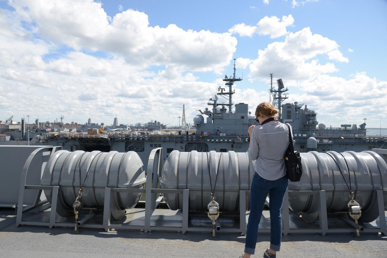 Media and NASA Social participants view Orion recovery operations and tour the USS Arlington at the Norfolk Naval base in Virginia on Aug. 15, 2013. Part of Batch image transfer from Flickr.