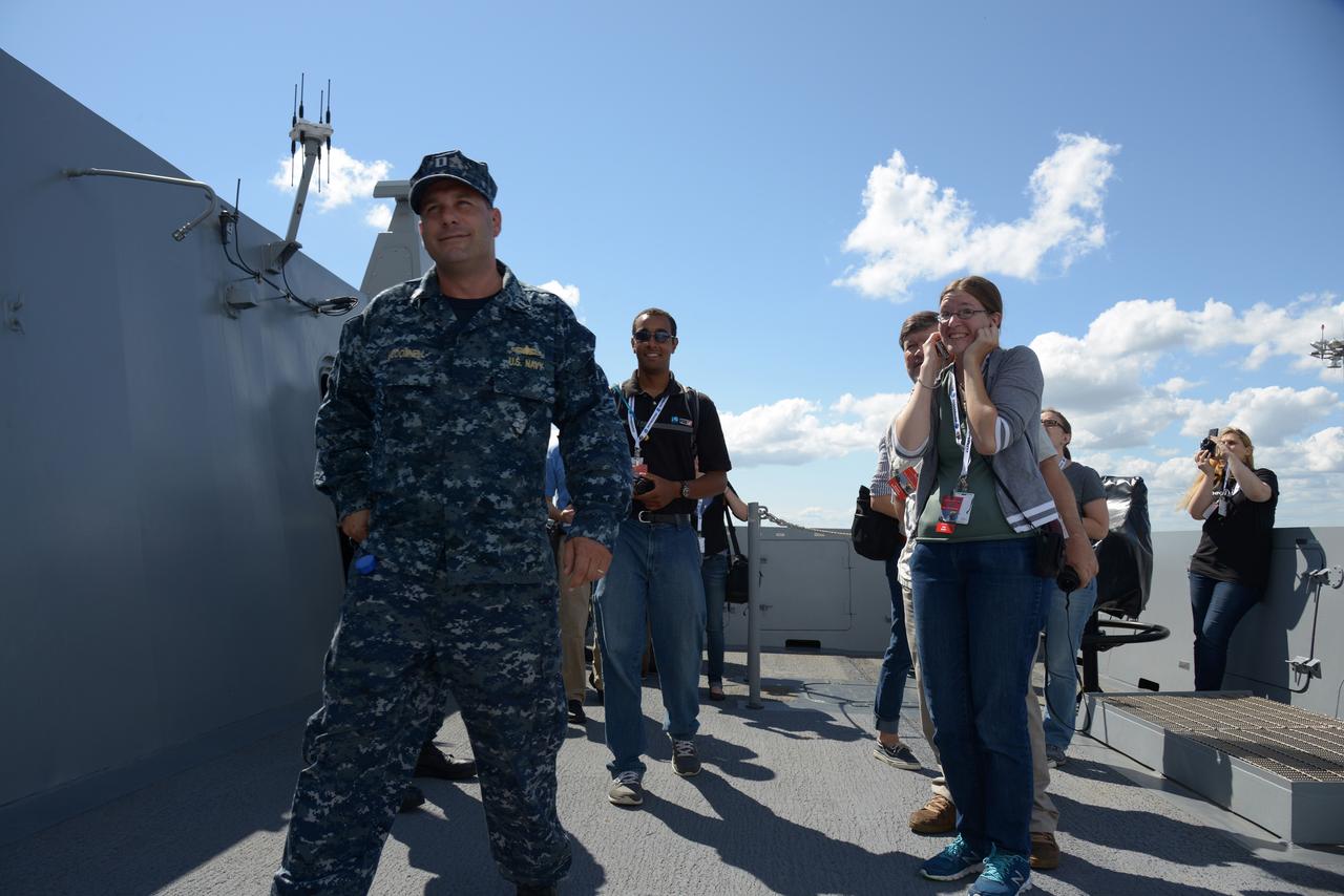 Media and NASA Social participants view Orion recovery operations and tour the USS Arlington at the Norfolk Naval base in Virginia on Aug. 15, 2013. Part of Batch image transfer from Flickr.