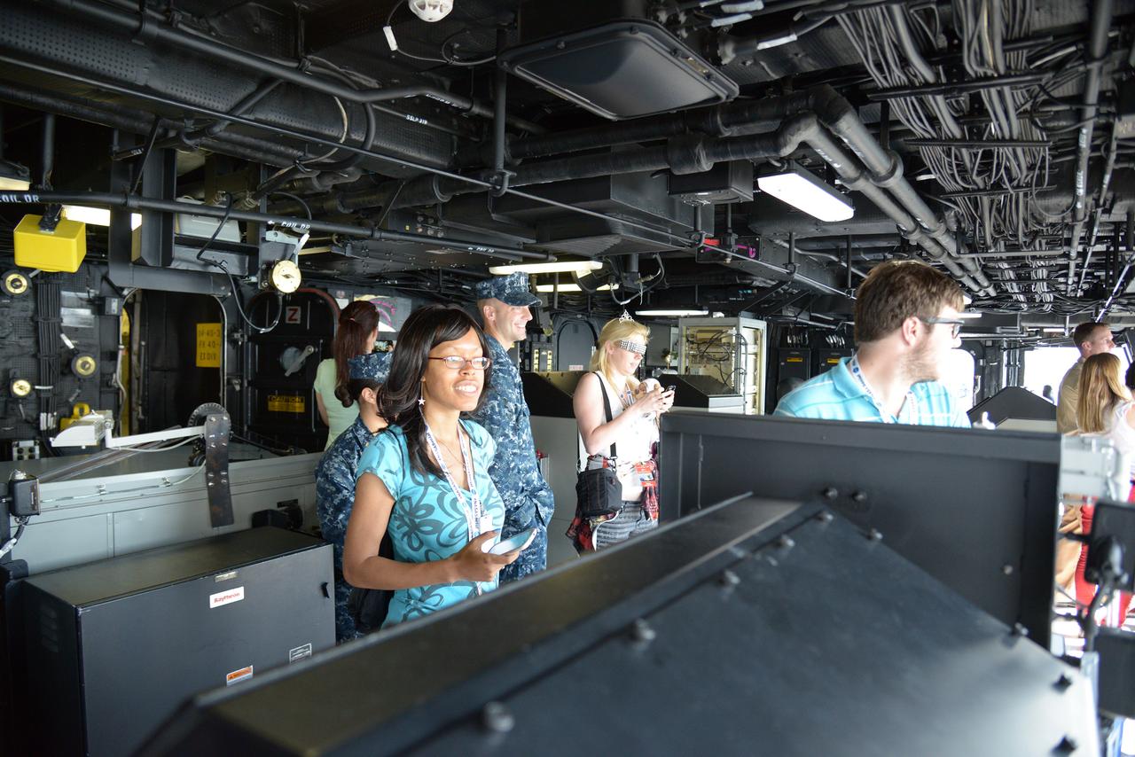 Media and NASA Social participants view Orion recovery operations and tour the USS Arlington at the Norfolk Naval base in Virginia on Aug. 15, 2013. Part of Batch image transfer from Flickr.