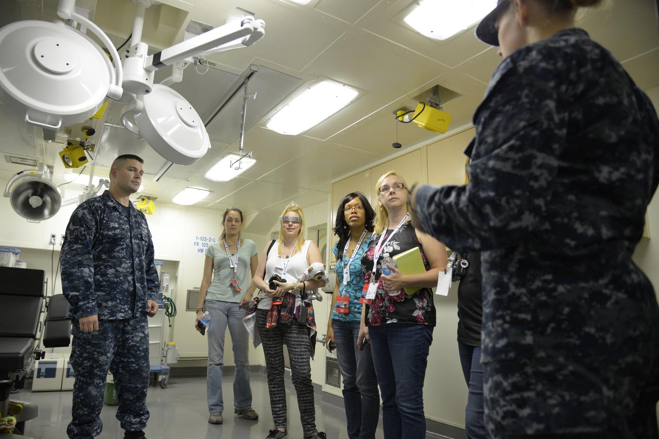 Media and NASA Social participants view Orion recovery operations and tour the USS Arlington at the Norfolk Naval base in Virginia on Aug. 15, 2013. Part of Batch image transfer from Flickr.