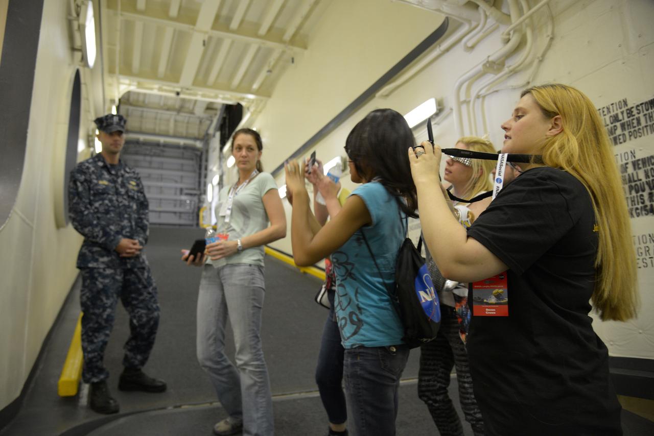Media and NASA Social participants view Orion recovery operations and tour the USS Arlington at the Norfolk Naval base in Virginia on Aug. 15, 2013. Part of Batch image transfer from Flickr.