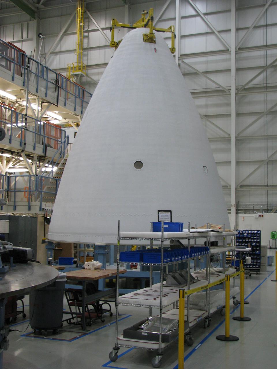 The Delta IV Heavy launch vehicle used to launch Orion on Exploration Flight Test-1 (EFT-1) is assembled at the United Launch Alliance facility in Decatur, AL on Nov. 1, 2013. Part of Batch image transfer from Flickr.