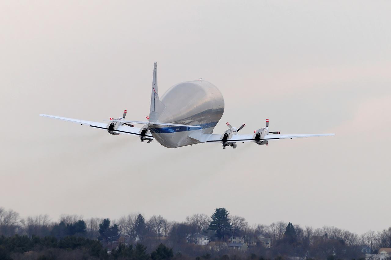NASA's Super Guppy transport plane transports the Exploration Flight Test-1 (EFT-1) Orion heat shield from Manchester, NH to the Kennedy Space Center in Florida on Dec. 4, 2013. Part of Batch image transfer from Flickr.