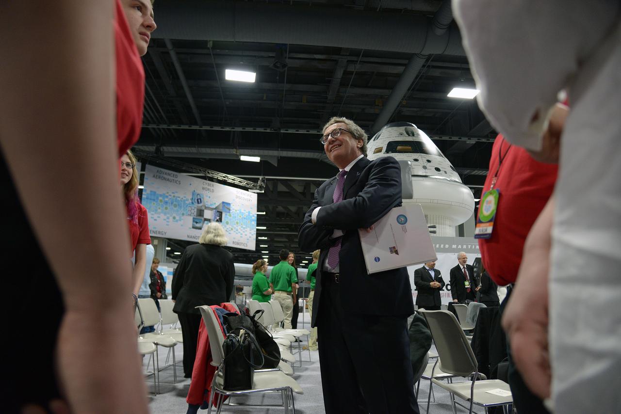 The winner of the high school portion of the Exploration Design Challenge is announced at the USA Science and Engineering Festival in Washington on April 25, 2014. Part of Batch image transfer from Flickr.