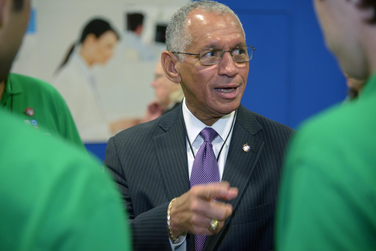 The winner of the high school portion of the Exploration Design Challenge is announced at the USA Science and Engineering Festival in Washington on April 25, 2014. NASA Administrator Charles Bolden is photographed at event. Part of Batch image transfer from Flickr.