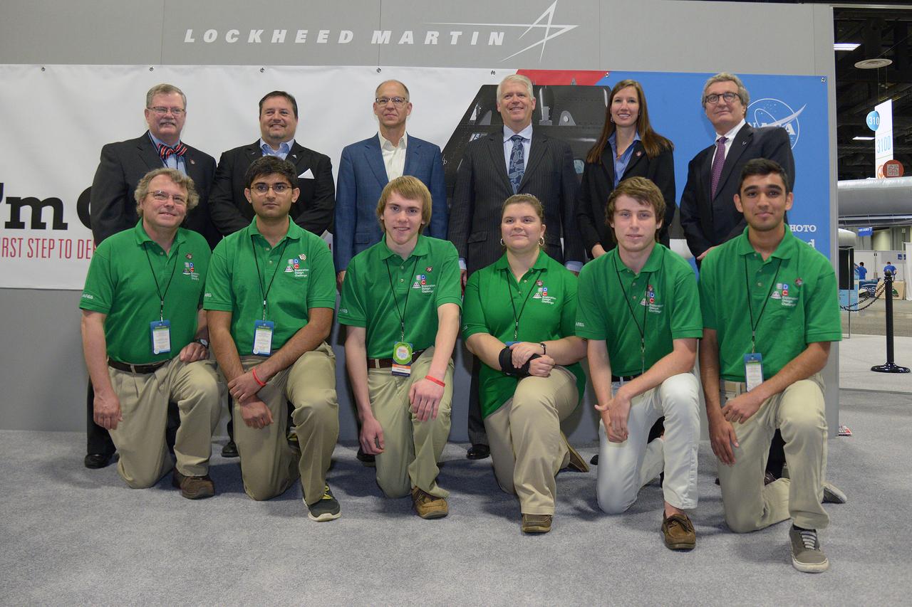 The winner of the high school portion of the Exploration Design Challenge is announced at the USA Science and Engineering Festival in Washington on April 25, 2014. Group photo of students. Part of Batch image transfer from Flickr.